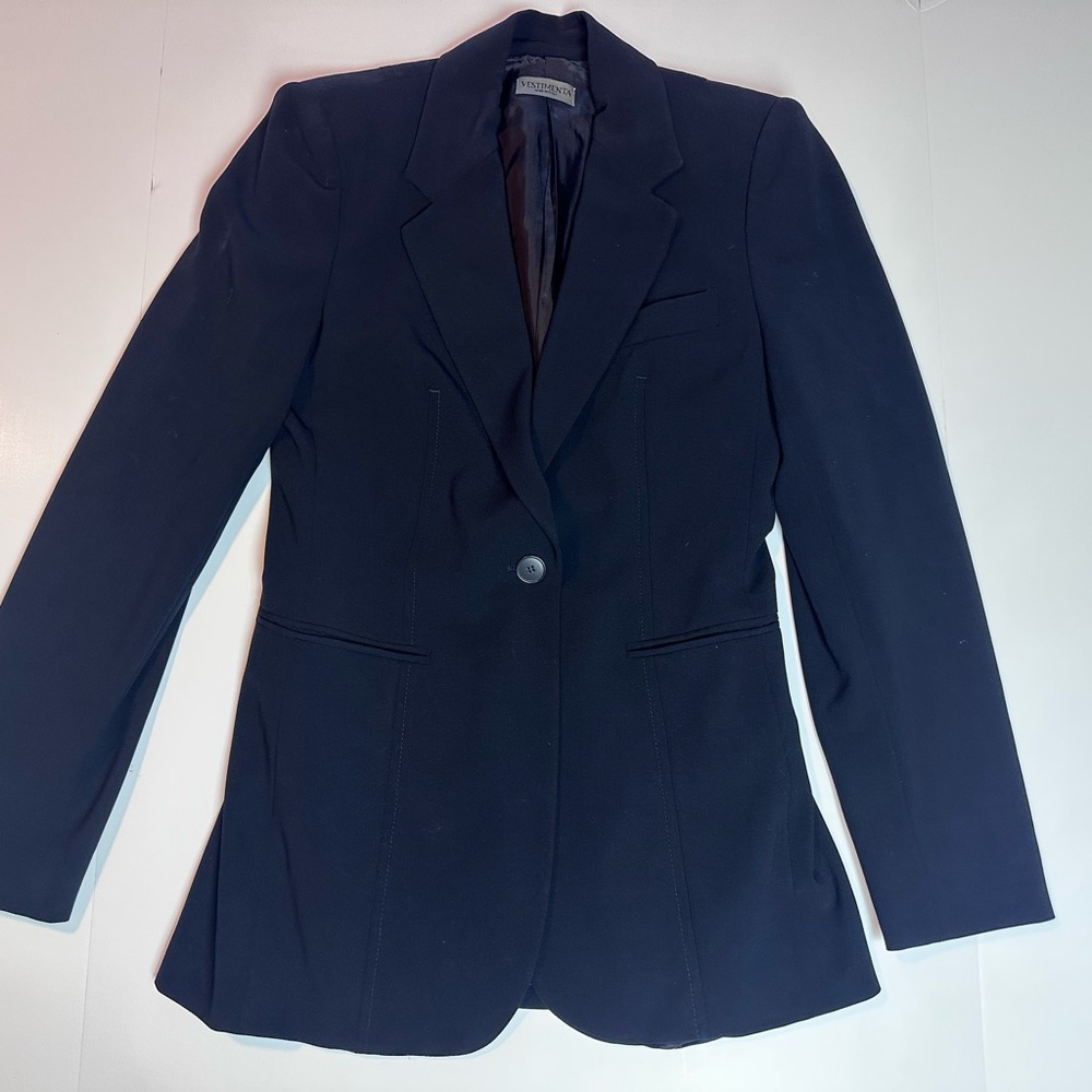 Vestimenta Made in Italy Wool Blazer Women’s Tailored Navy Jacket 95% Wool